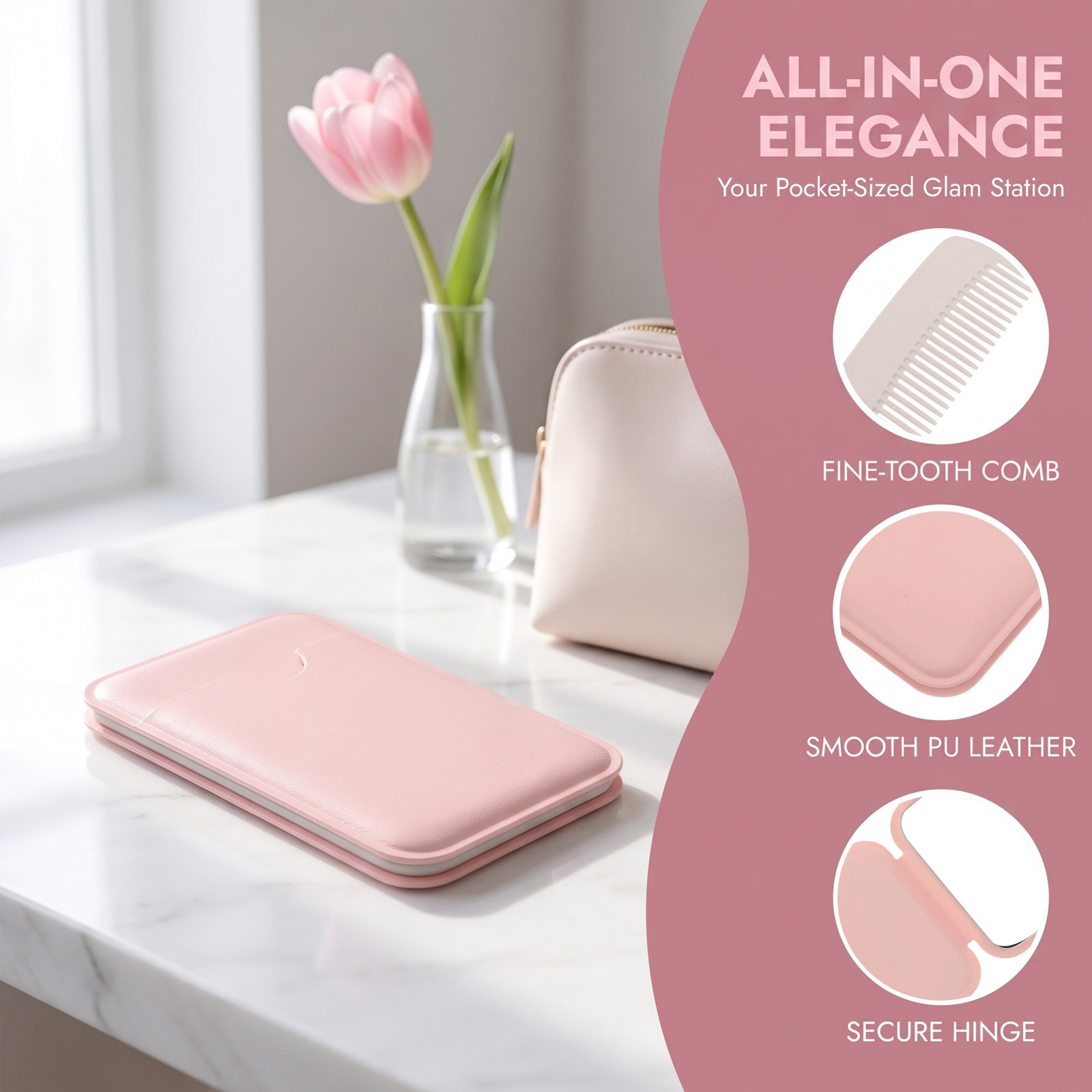 2Pcs Folding Mirror Comb Set S - огляд і ціна Beauty Makeup Vanity Set