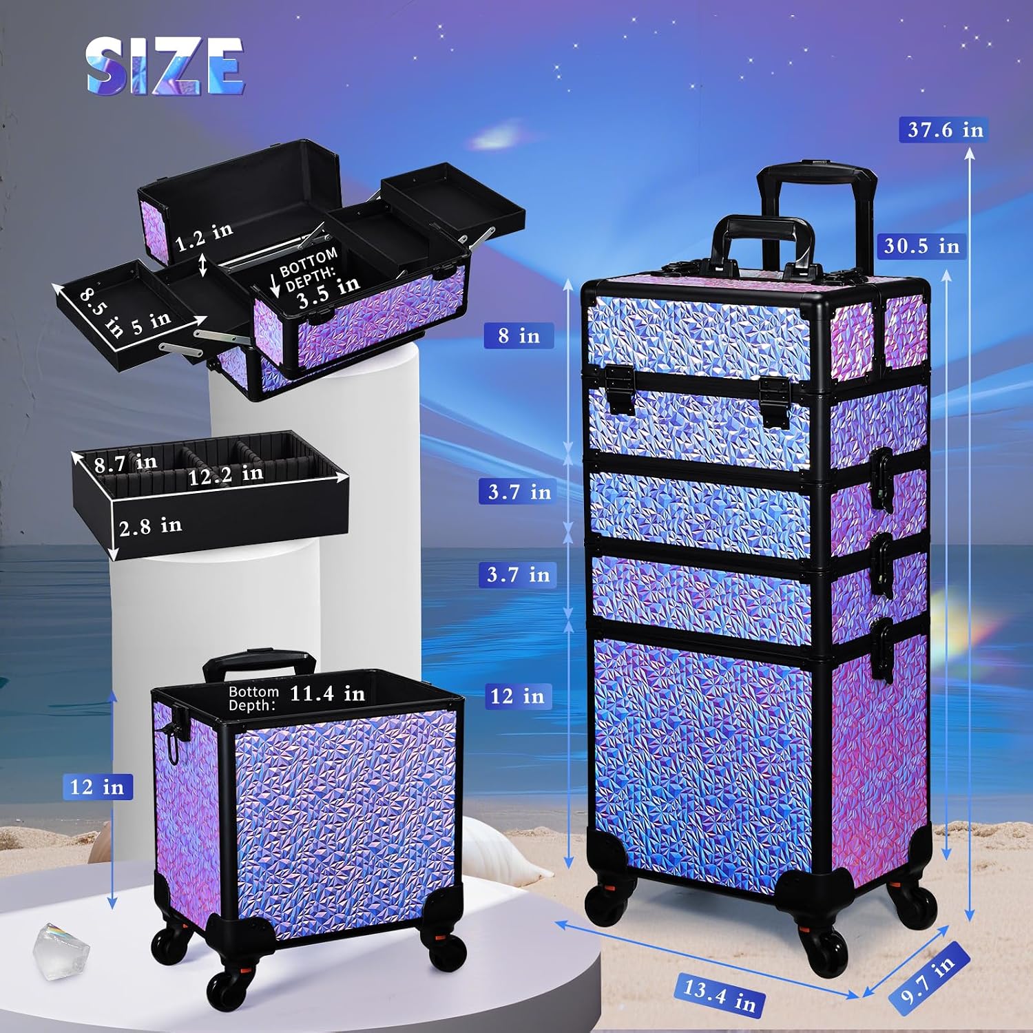 Rolling Makeup Train Case, Lar - огляд і ціна Beauty & Makeup Katia Di Paola